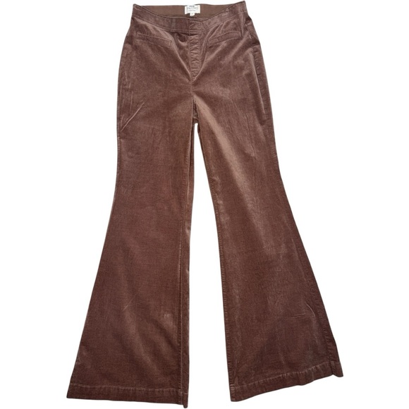 Anthropologie Pilcro Pull-On Mid-Rise Brown Velvet Retro Flare Jeans Size 29 - Picture 5 of 8